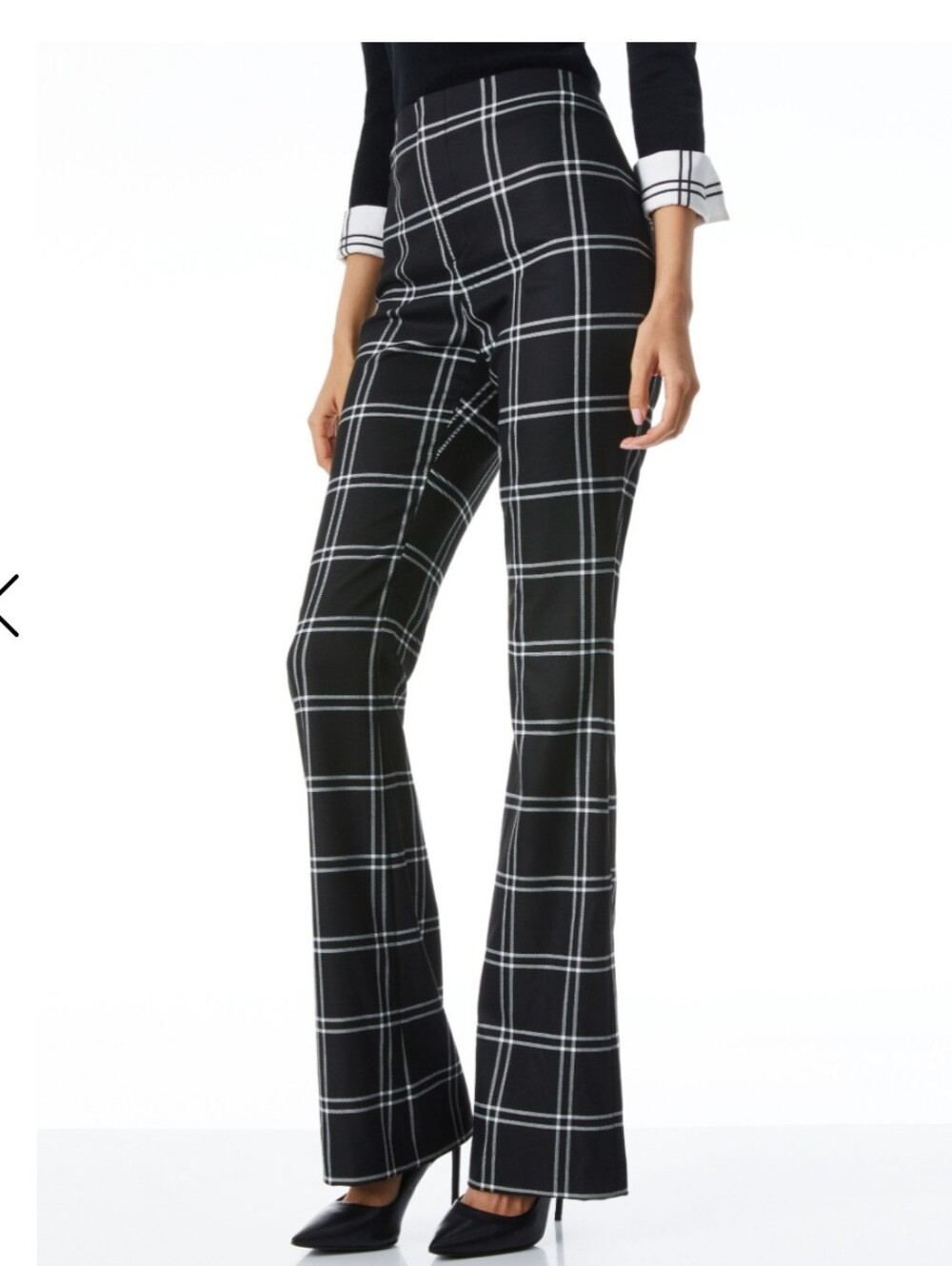 Alice + Olivia TEENY FLARE PANT in Black & White